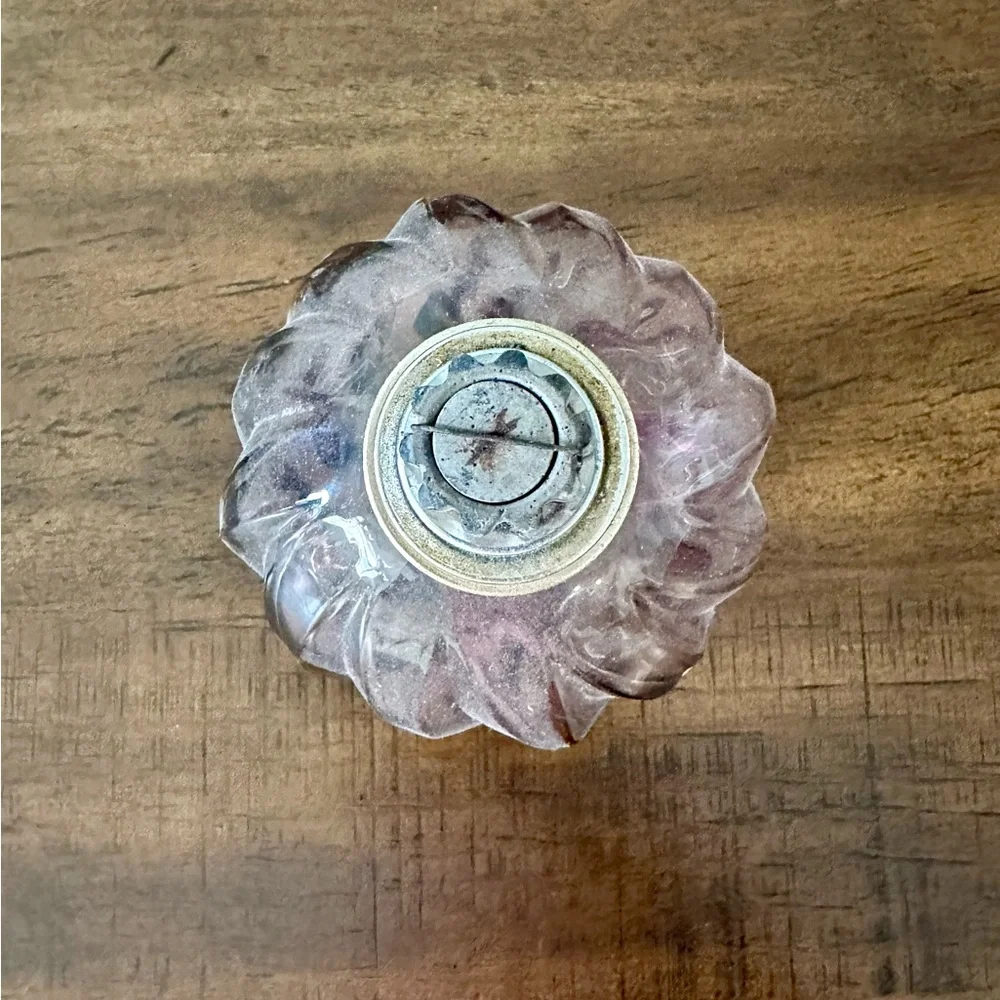 Vintage Pink Pressed Glass Mini Wick‎ Lamp / Oil Lamp – Unmarked – Untested